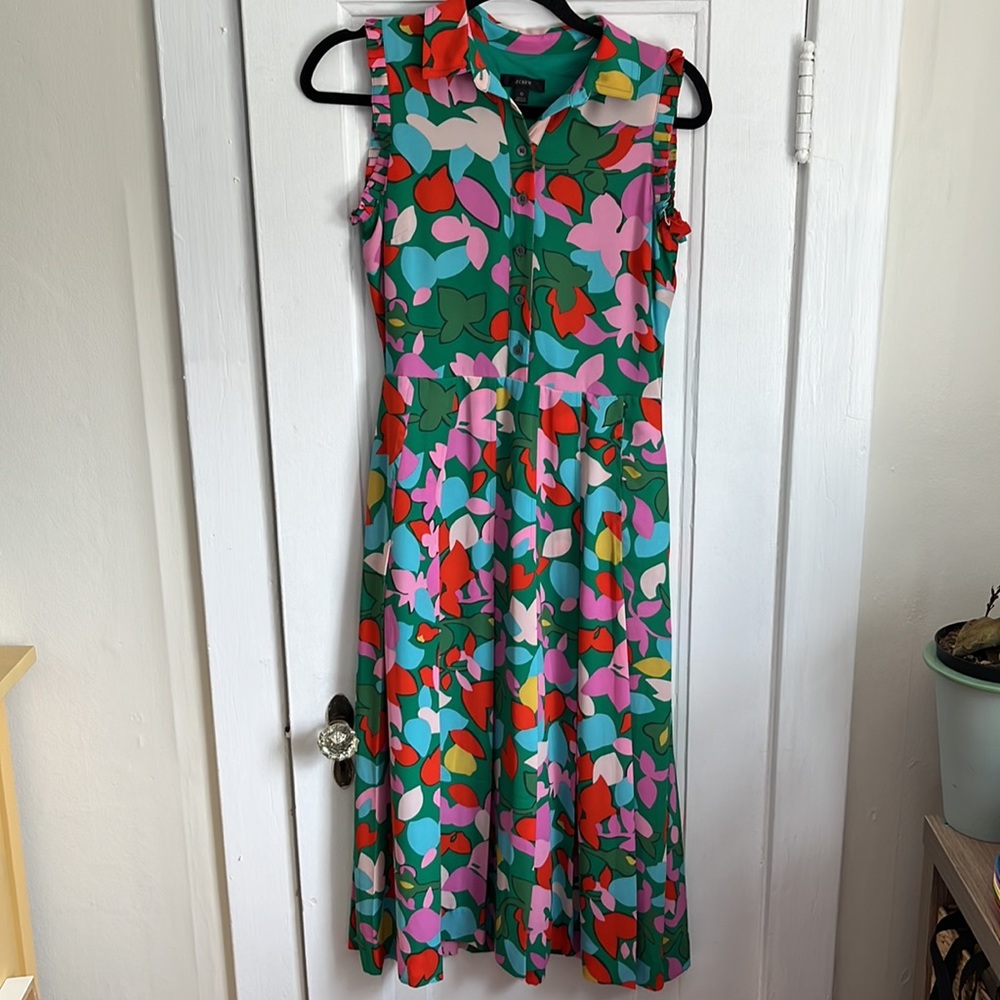 JCREW Pleated shirtdress in confetti floral - Picture 2 of 8